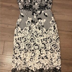 Sam Edelman Black and White Floral Midi Dress